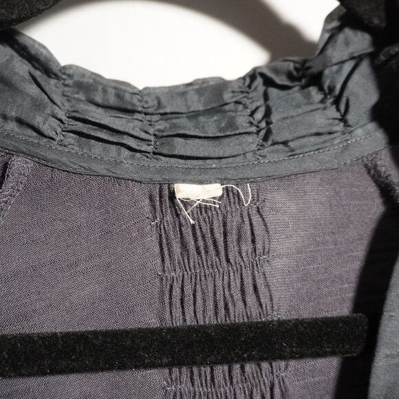 Burning Torch Anthro Silk Cotton Gray‎ Paisley Embroidered Button Top Boho Sz S - Picture 5 of 7